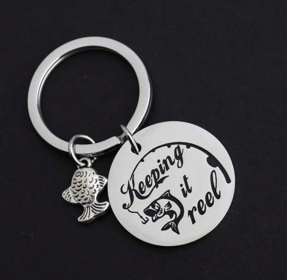 3/$25 Keeping It Reel Fishing Stainless Steel Keychain NEW